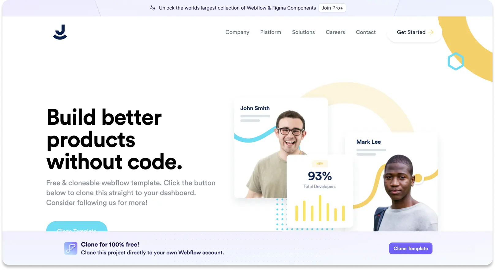 Webflow Clonable free template