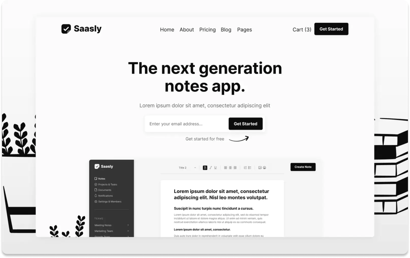 Saasly template for saas