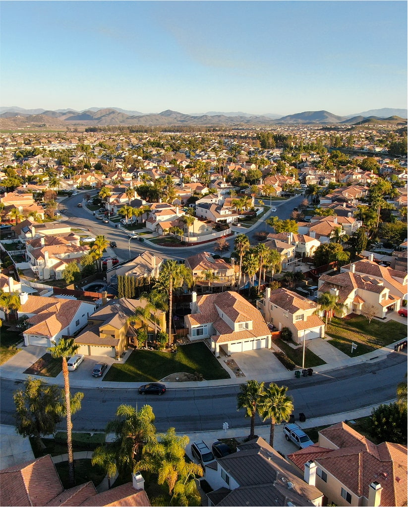 Suburban neighborhood in Riverside County, California