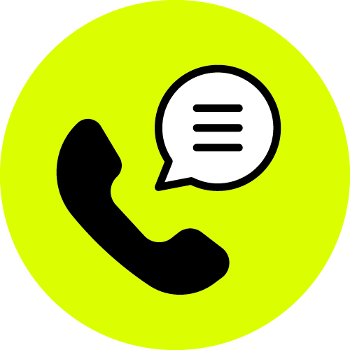 Call Icon in a fluro yellow circle
