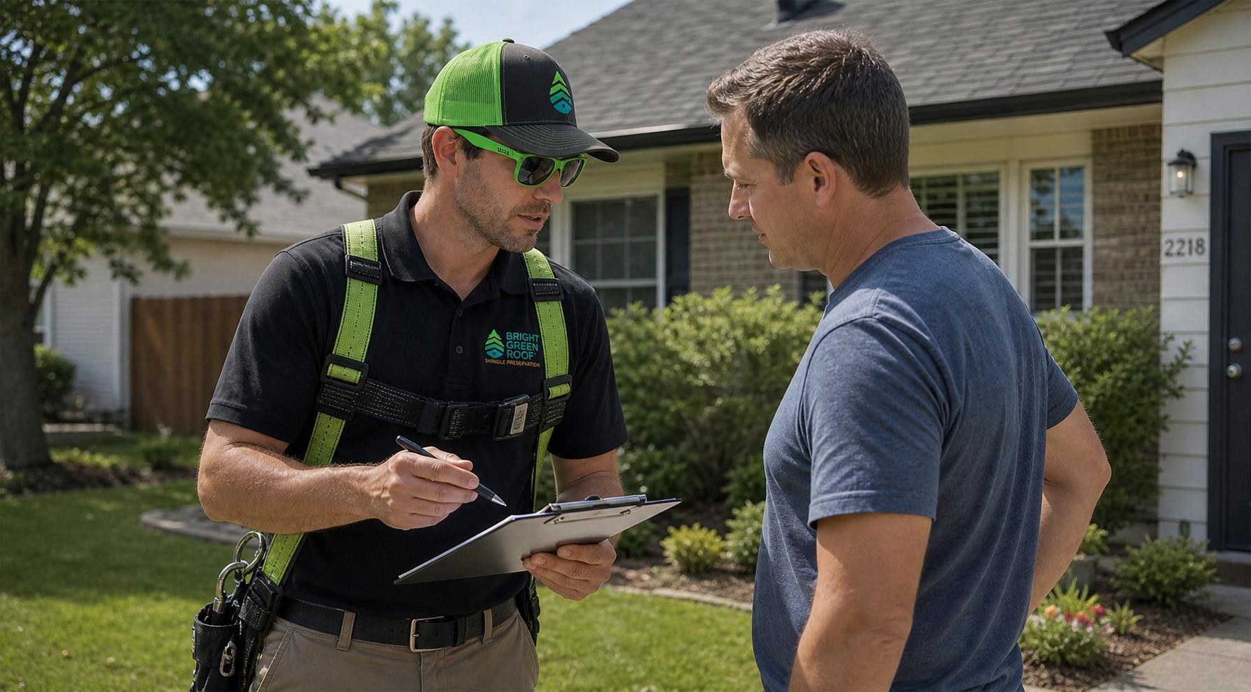 Roof inspection in Calgary checking asphalt shingle condition