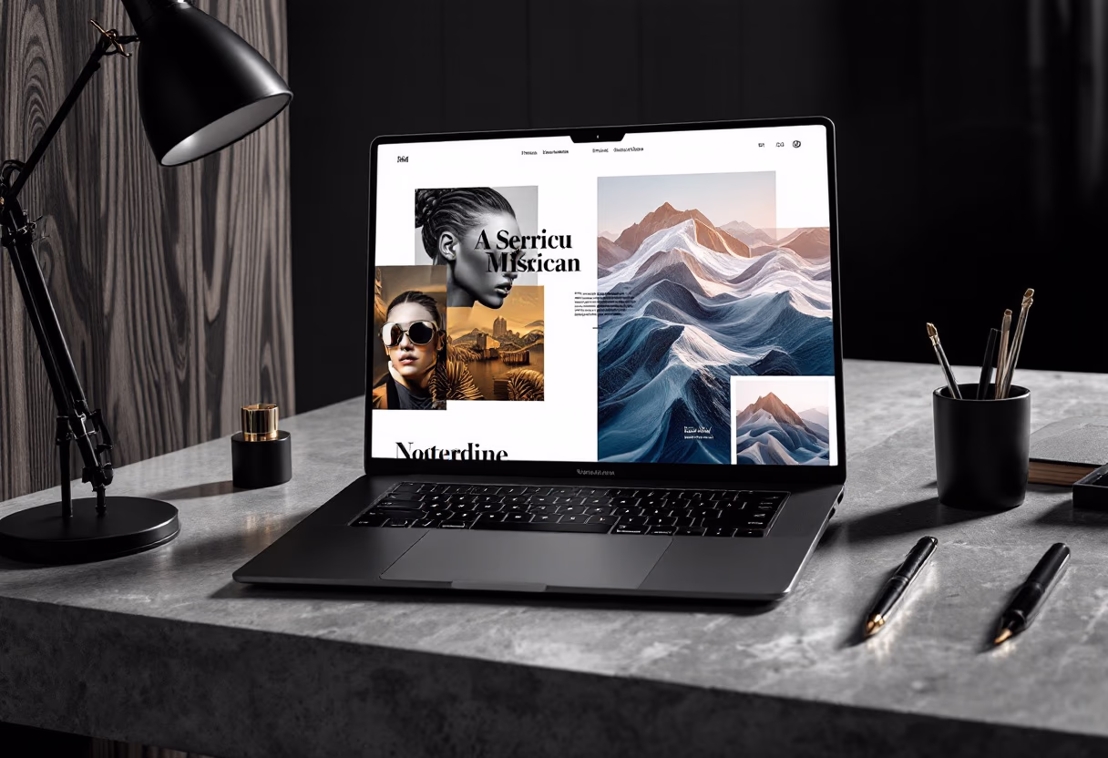 [digital project] image of digital artwork on a screen (for a graphic design studio)