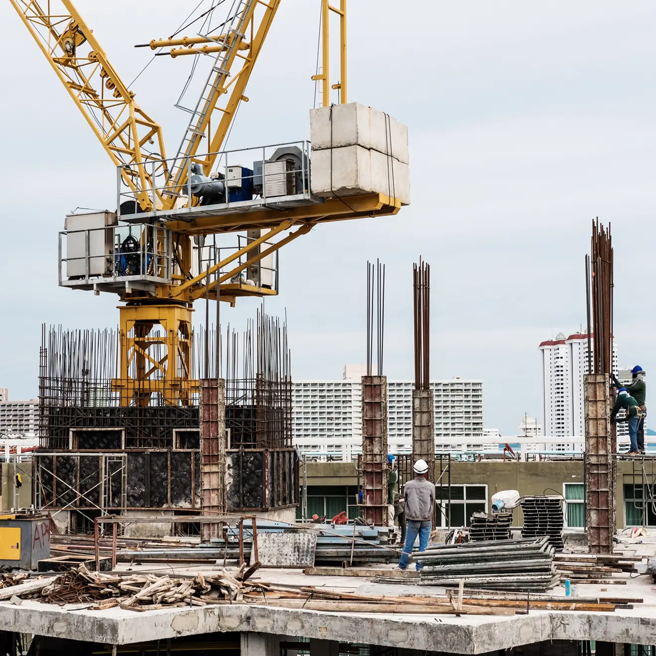 Under construction site in the city