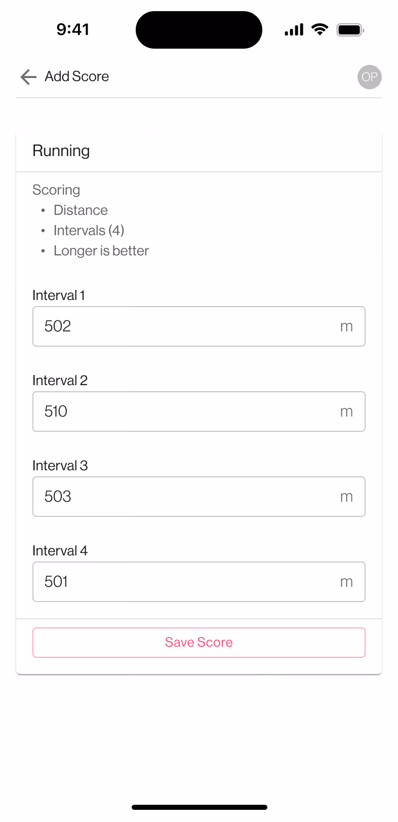 Add Score – filled