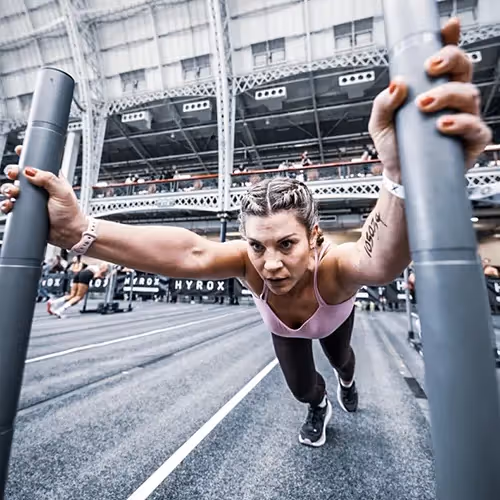 sled push hyrox distance