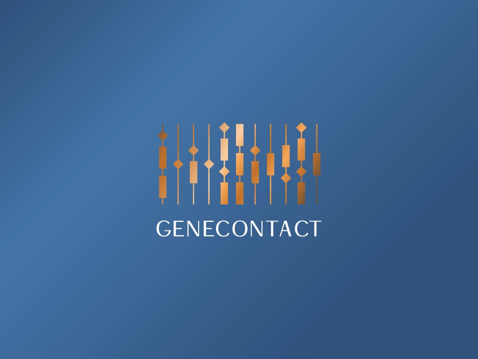 A Genecontact logója kék háttéren
