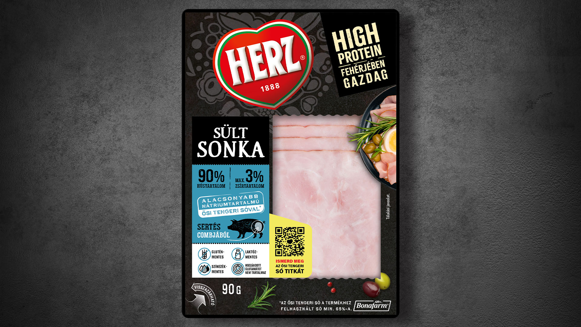 Herz sült sonka tálcás csomagolása
