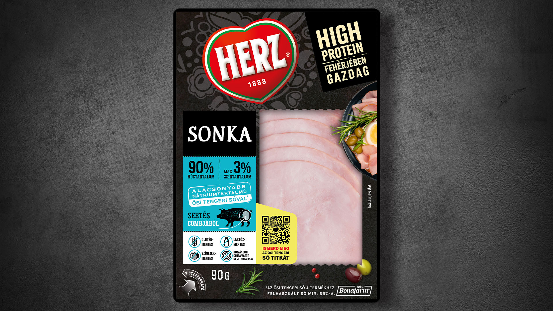 Herz sonka tálcás csomagolása