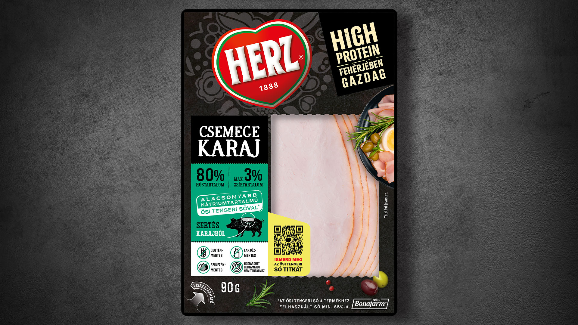 Herz csemege karaj tálcás csomagolása