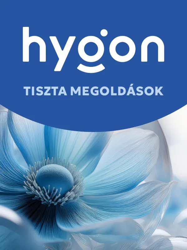 A Hygon „Tiszta megoldások” arculati képe kék virággal