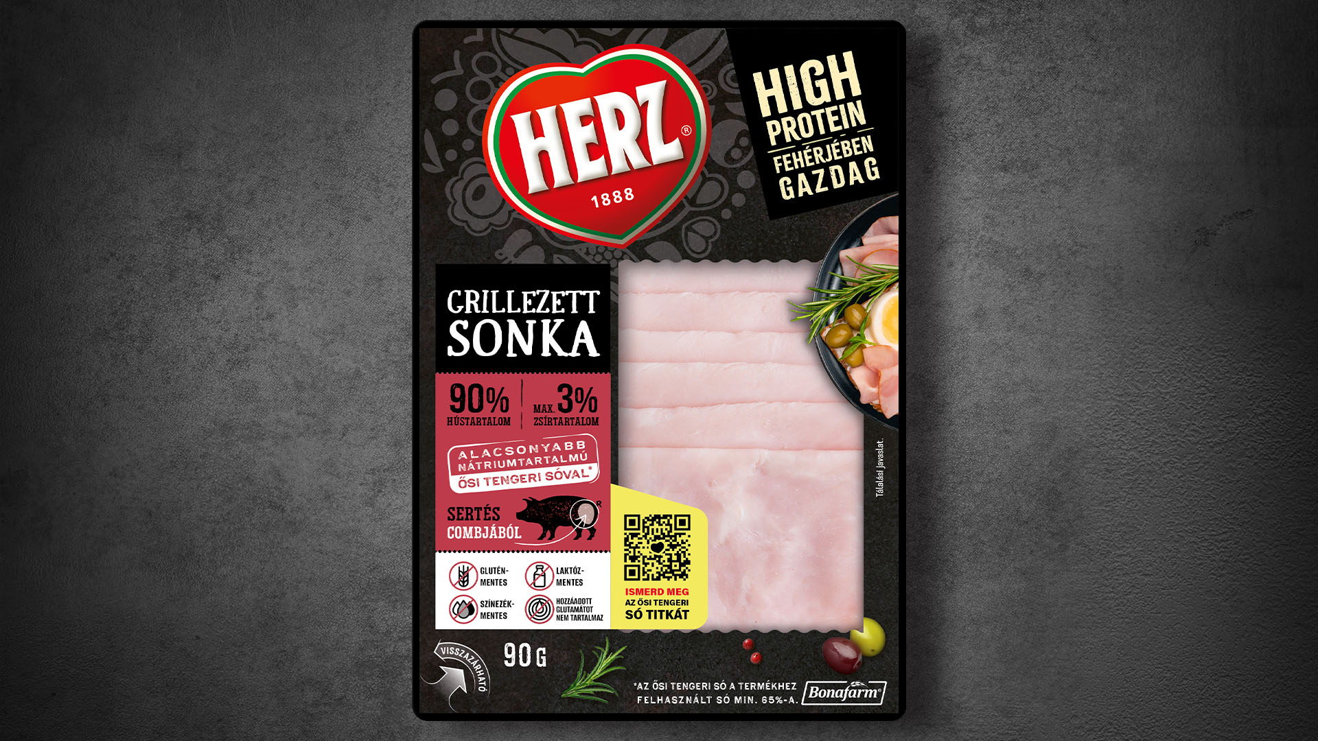 Herz grillezett sonka tálcás csomagolása