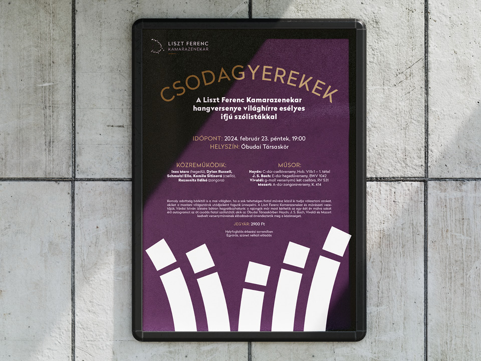 A Liszt Ferenc Kamarazenekar „Csodagyerekek” koncertplakátja