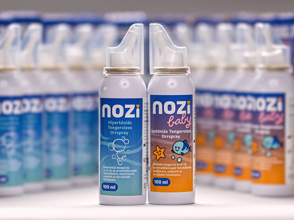 Nozi hipertóniás és Nozi baby izotóniás tengervizes orrspray palackok