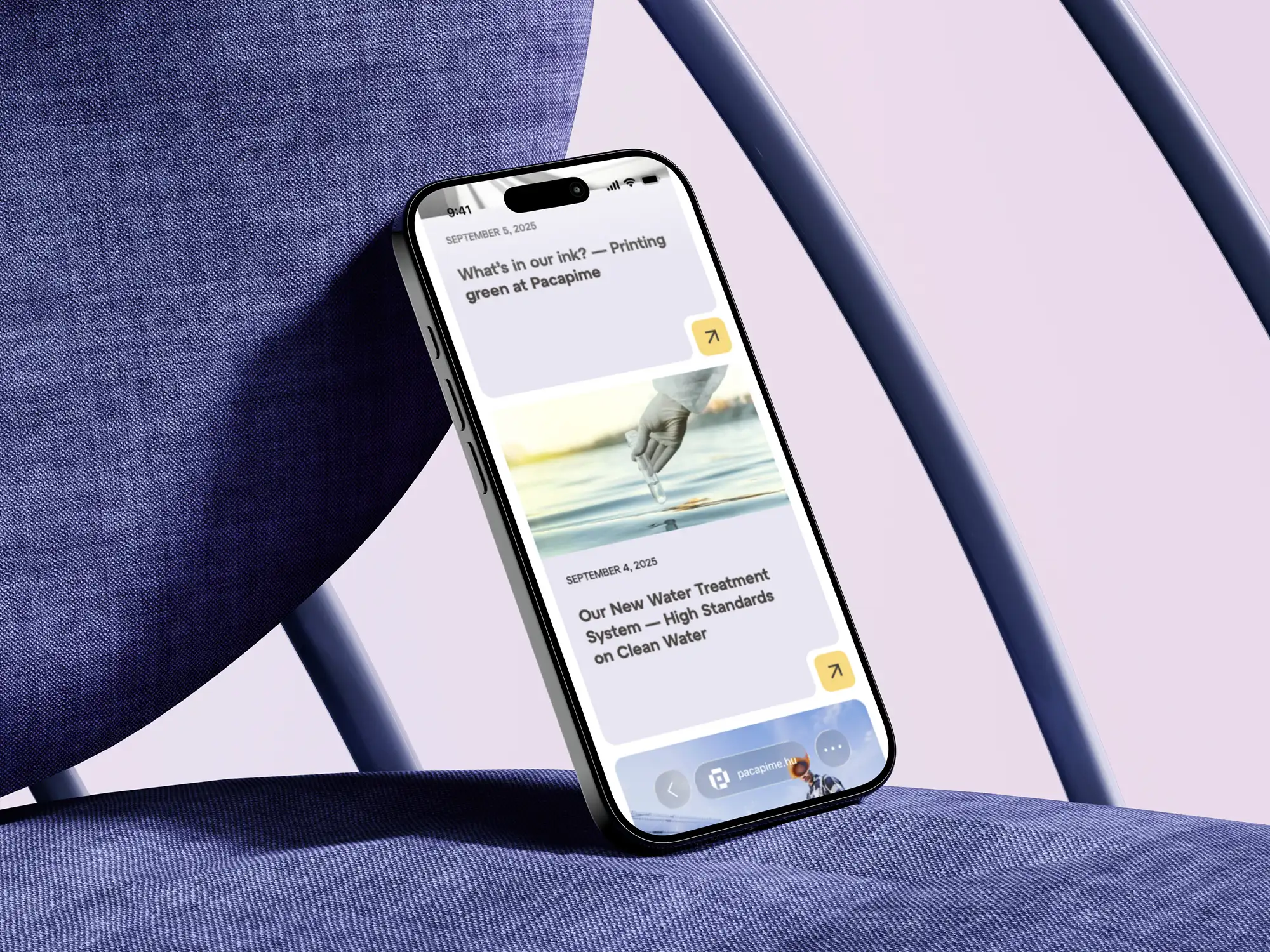 A Pacapime weboldalának hírek oldala mobilon