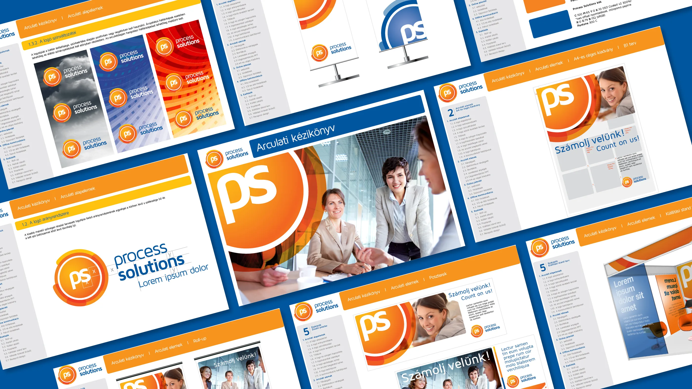 A Process Solutions arculati kézikönyvének oldalai