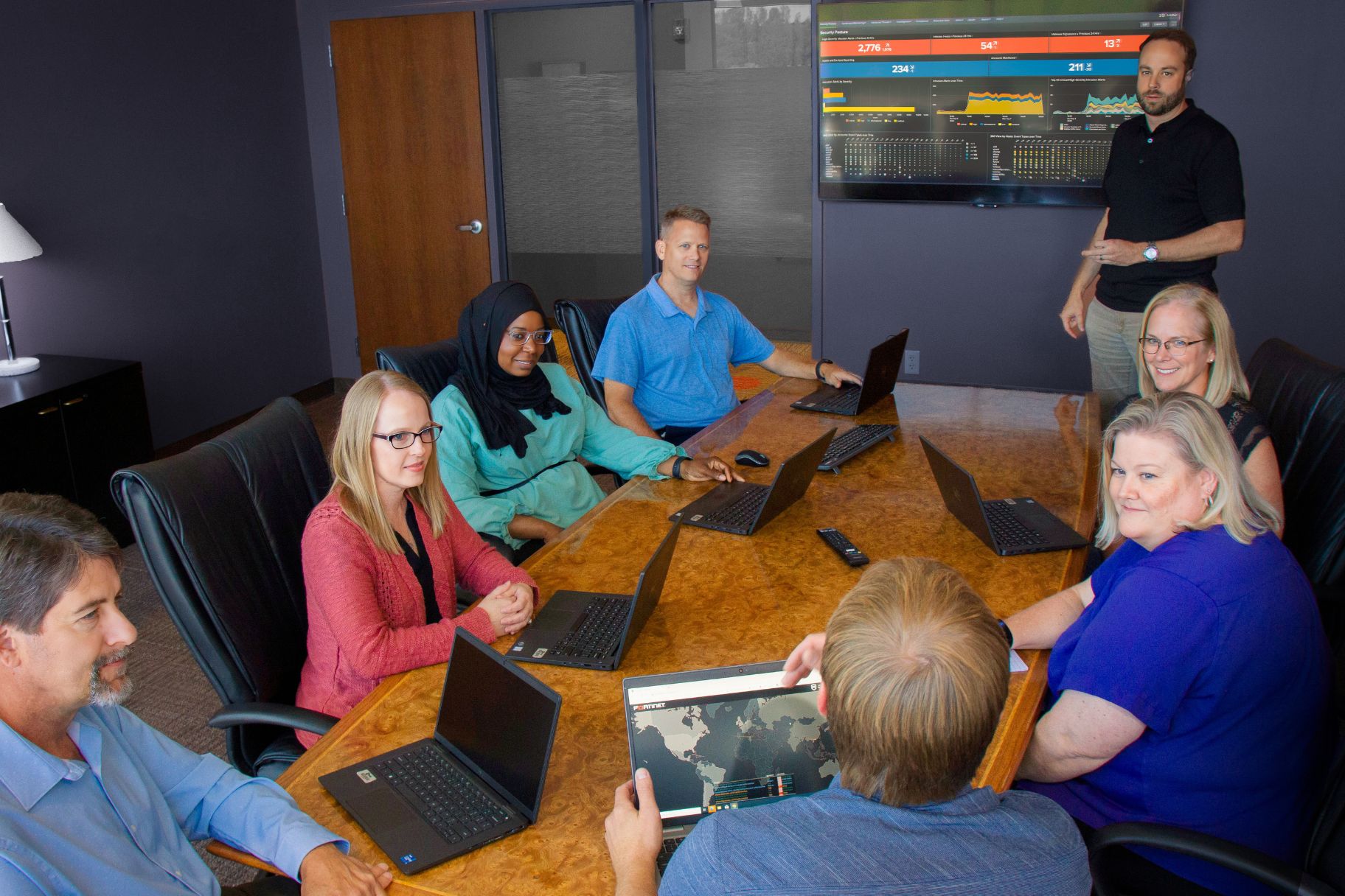NEI Global Relocation Information Technology team working on security project.