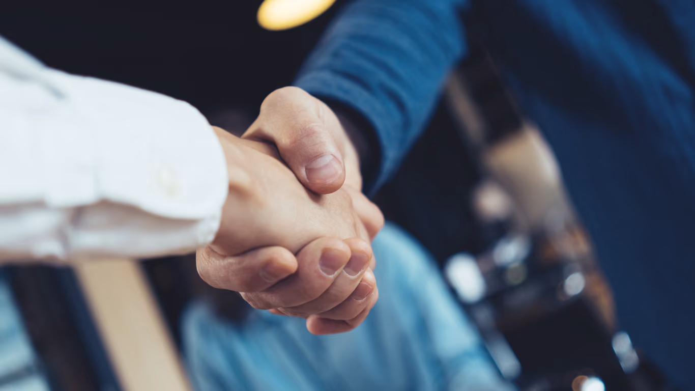 Close-up of a business handshake