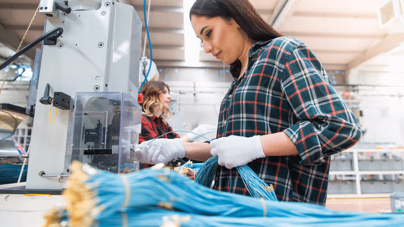 Manufacturing worker at a workstation