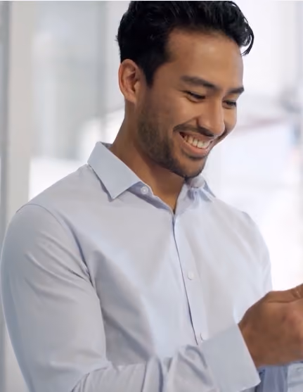 Man checking his phone during a relocation