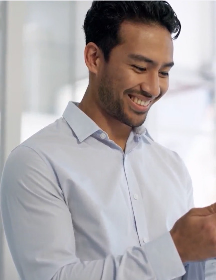 Man checking his phone during a relocation