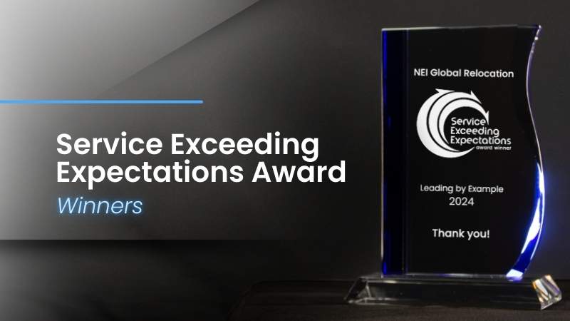 NEI Global Relocation Honors Outstanding Service Partners with Service Exceeding Expectations Awards