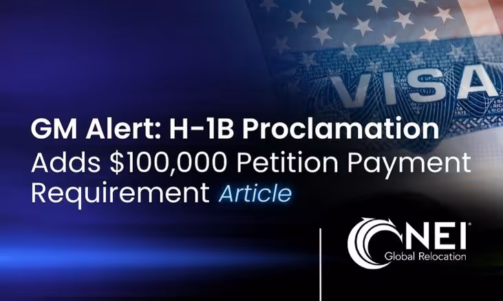 Global Mobility Alert: H-1B Proclamation Adds $100,000 Petition Payment Requirement