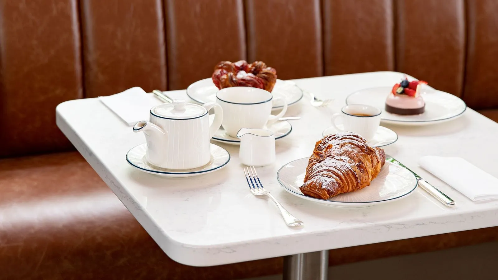 Tea and pastry on a table