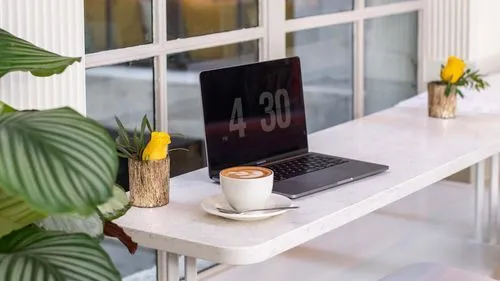 laptop on table