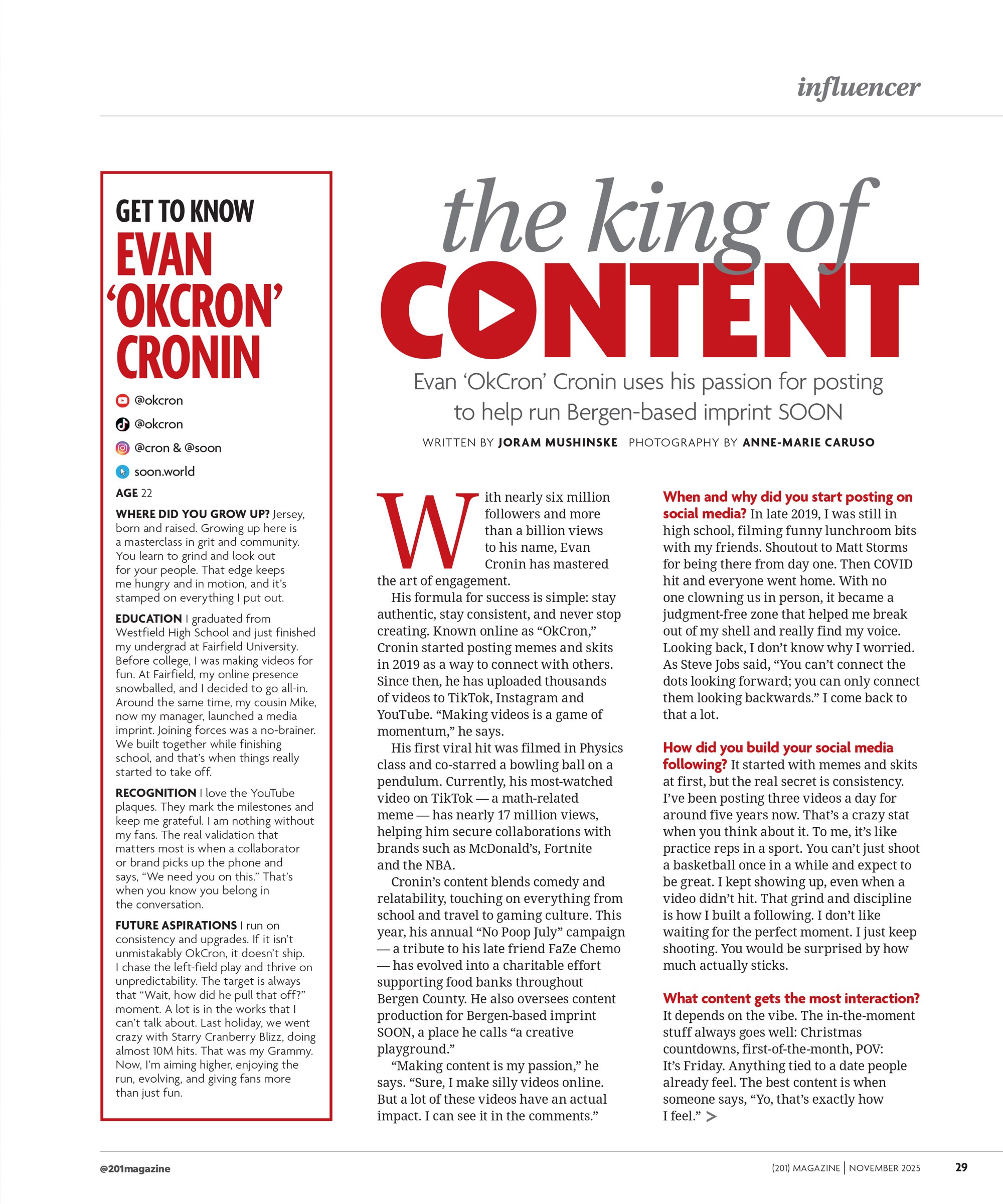 The King of Content opening spread