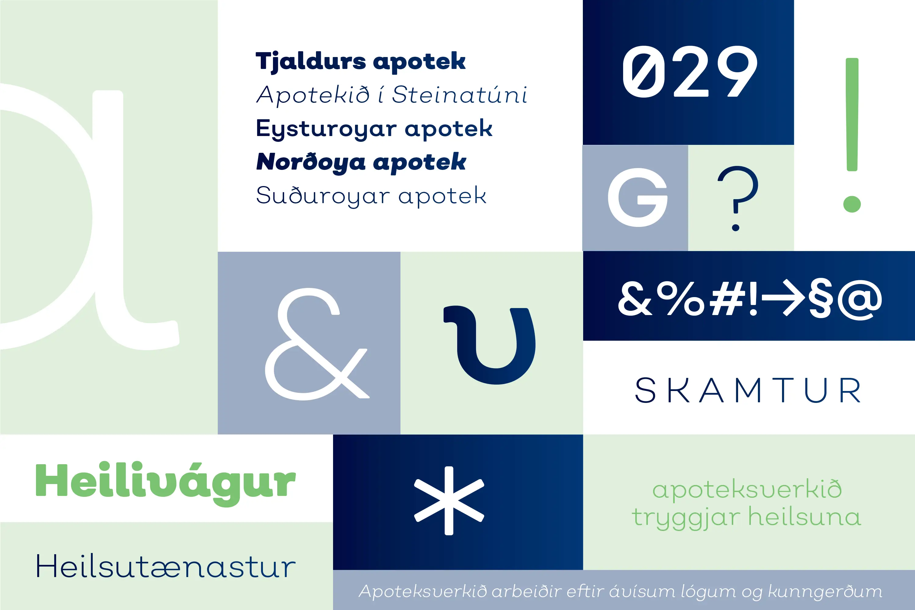 Sniðspæl við typografi og litum úr nýggja samleikanum