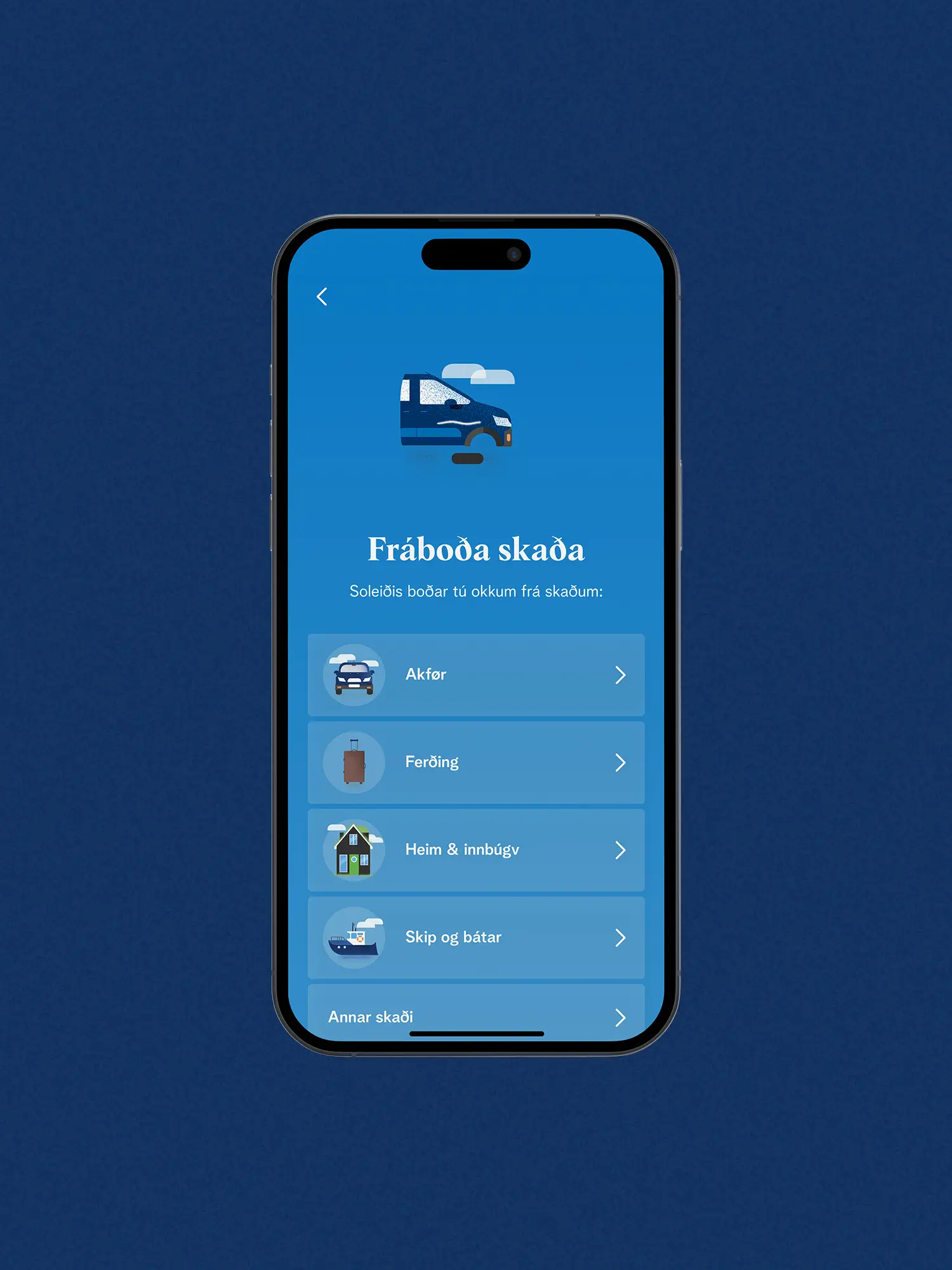 Skaðafráboðanir við Mín Trygging appini