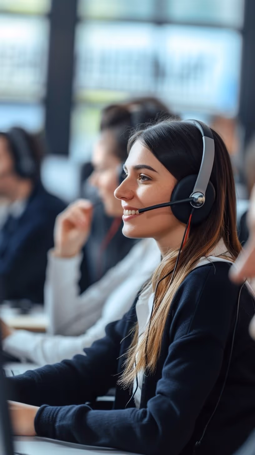 Call center female worker