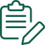 Icon of a clipboard with a pencil symbolizing note-taking or editing.