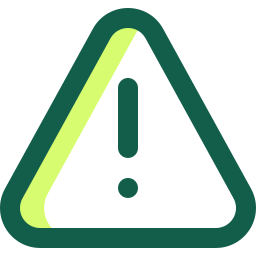 Yellow warning triangle with an exclamation mark inside.