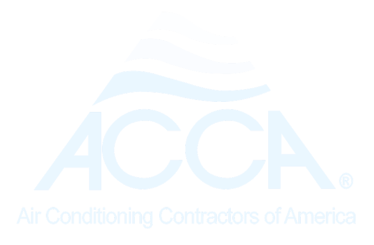 Logo of ACCA with three wavy lines above the letters and the text 'Air Conditioning Contractors of America' below.