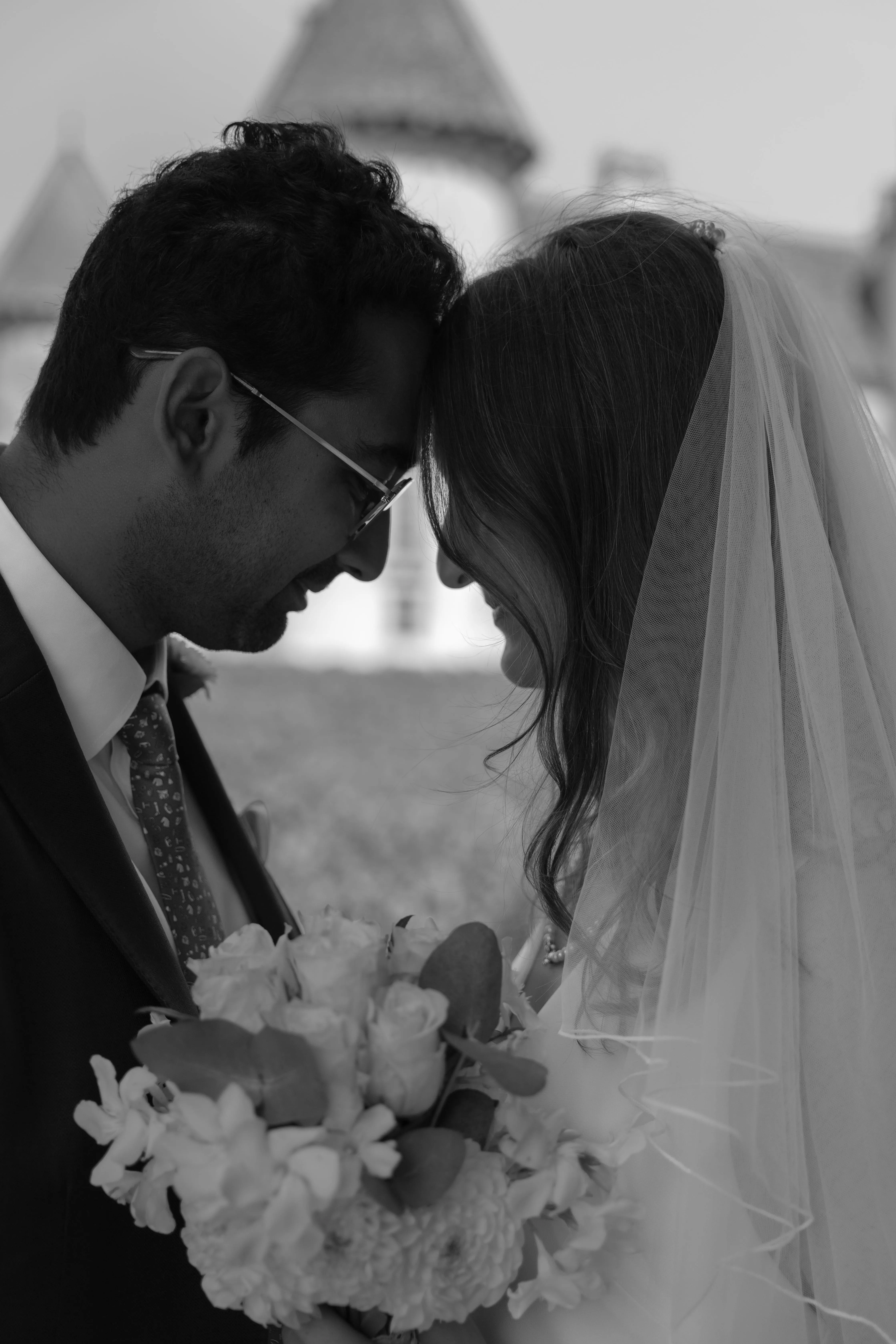 Photographie mariés tête à tête