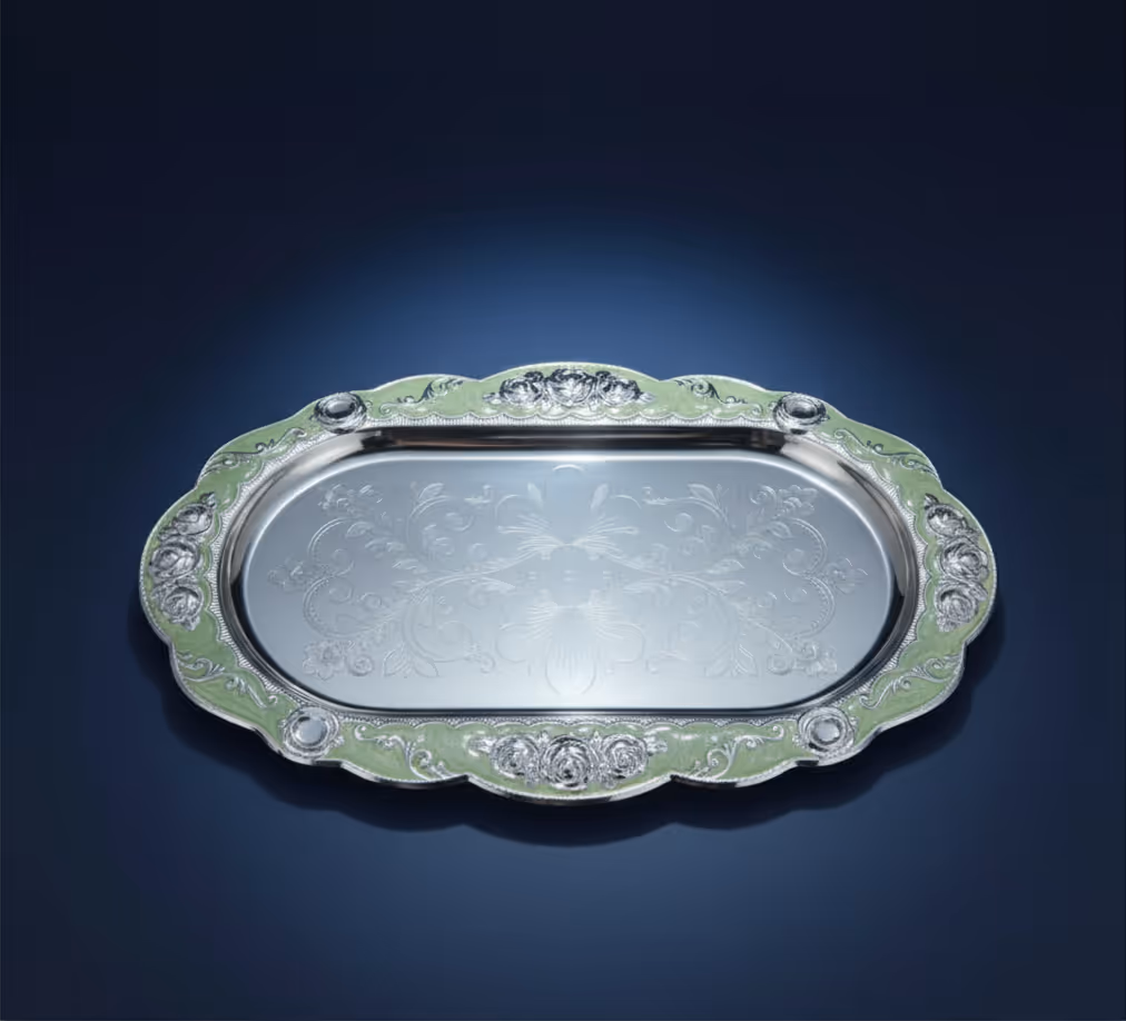 Imperial Silver Tray – luxury handcrafted silver serving tray
