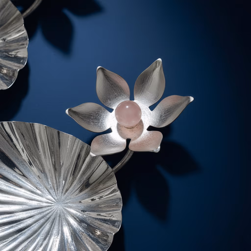 2 Shell Lotus Dish – artistic lotus-shaped silver dish set
