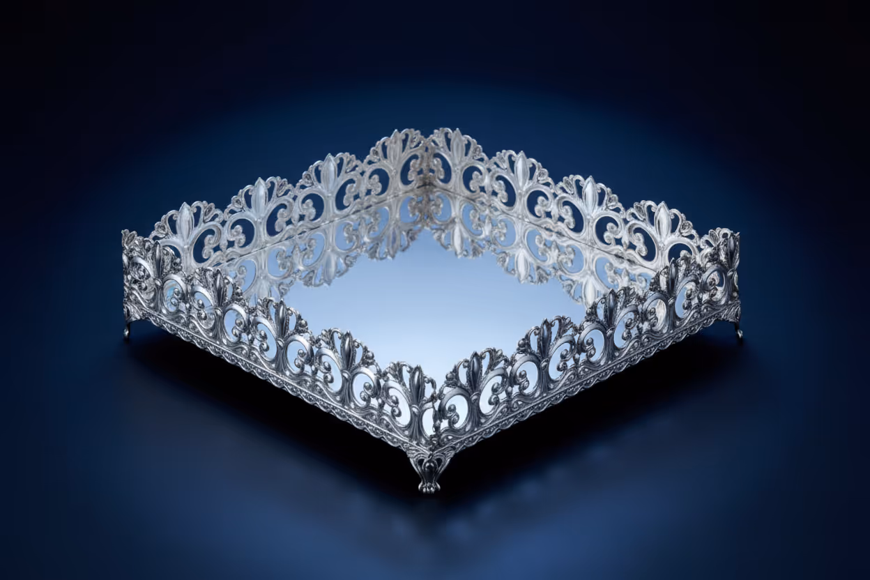 Silver Square Plate – handcrafted silver square serving plate