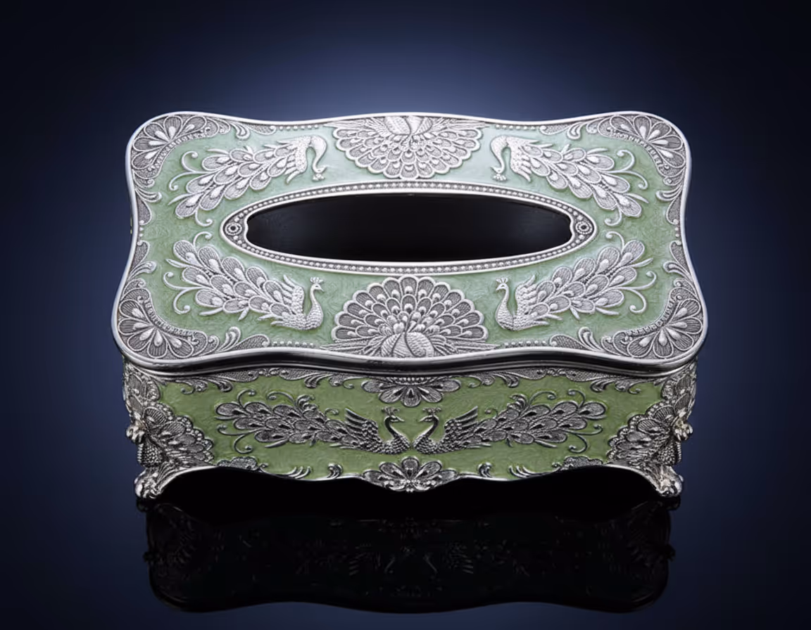 Silver Tissue Box – handcrafted silver tissue holder for home décor