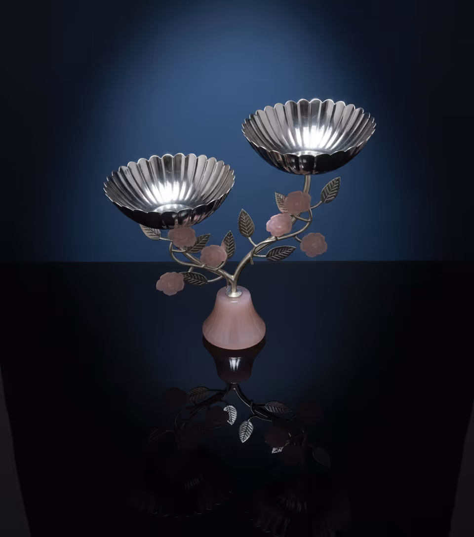 Rose Nut Bowl – decorative silver bowl for dry fruits and snacks