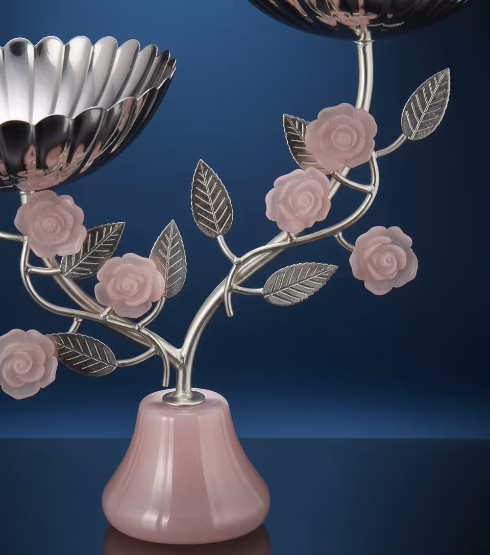 Rose Nut Bowl – decorative silver bowl for dry fruits and snacks