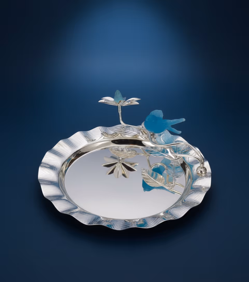 Magnolia Platter Big – large luxury silver serving platter