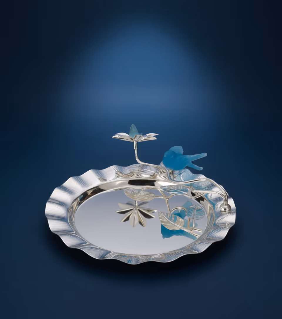 Magnolia Platter Big – large luxury silver serving platter