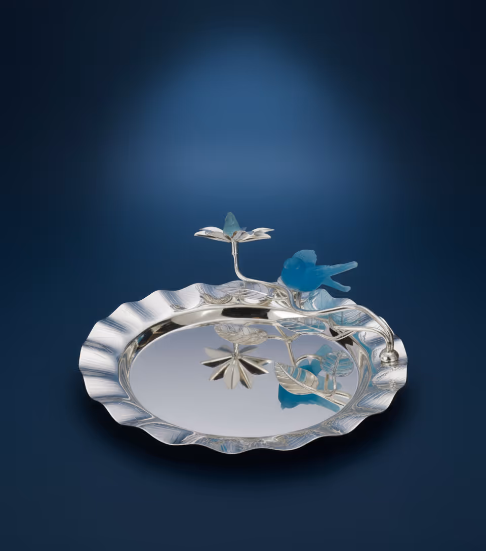 Magnolia Platter Big – large luxury silver serving platter