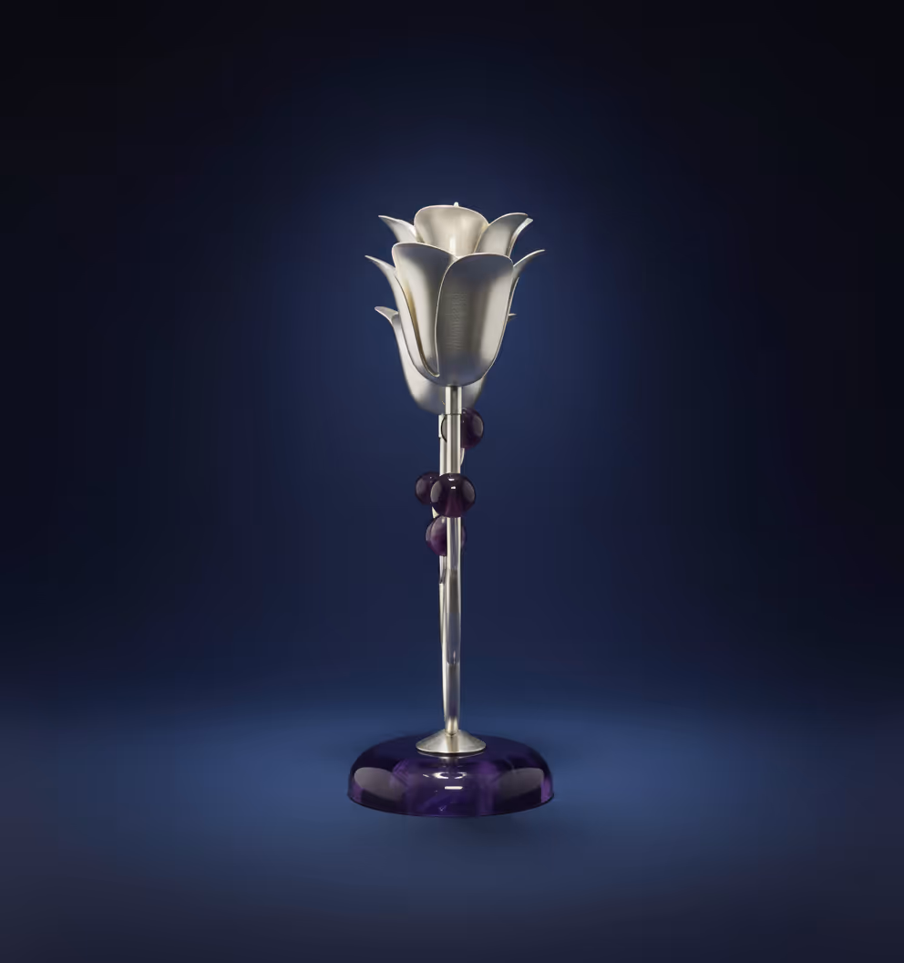 Flower Trio Candle Stand – elegant silver candle stand for décor and gifting