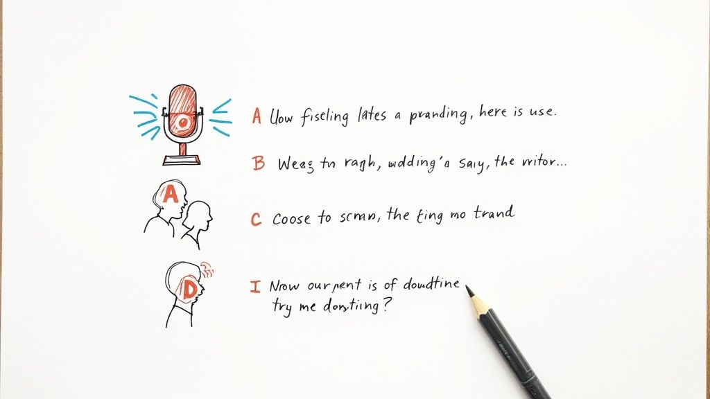 Futuristic interface showing automated transcription and data analysis