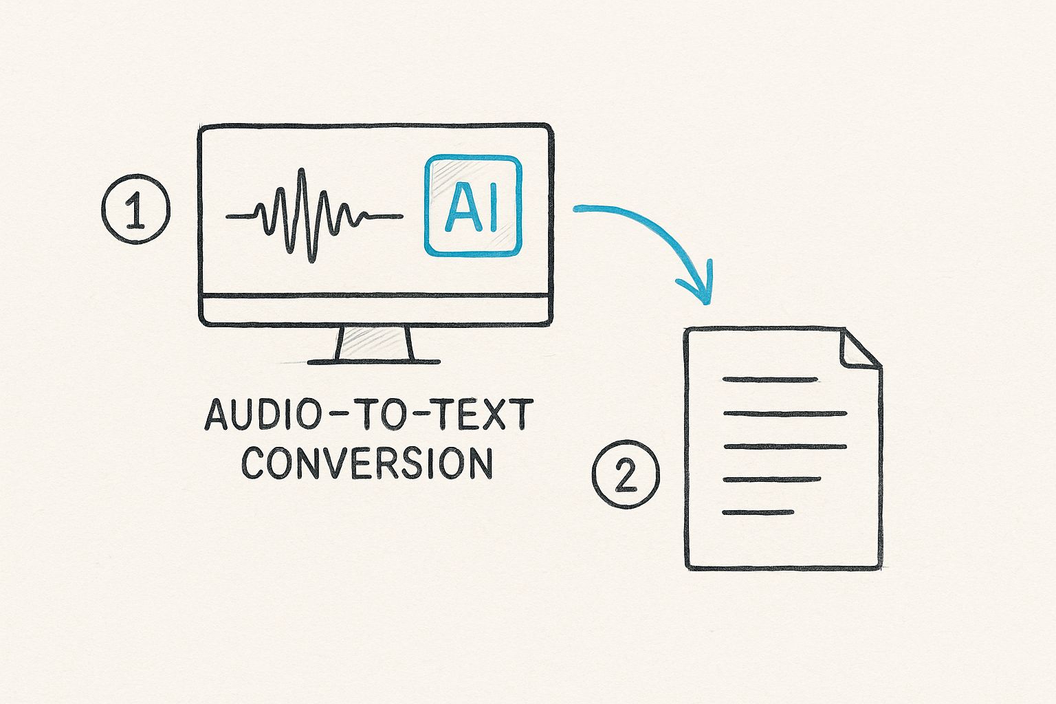Infographic about how to transcribe audio files