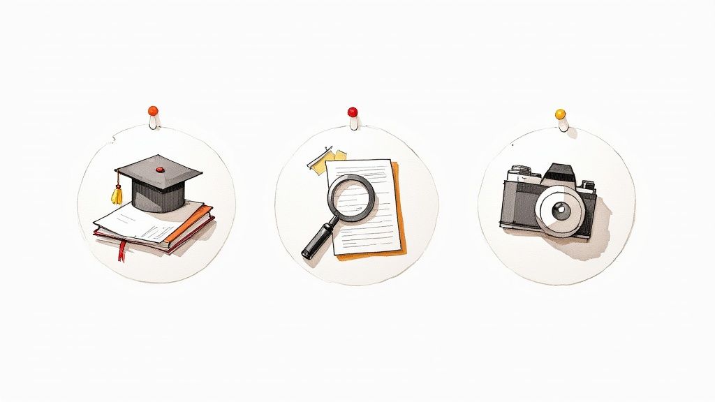 A person at a desk efficiently working with multiple screens showing summarized video content.