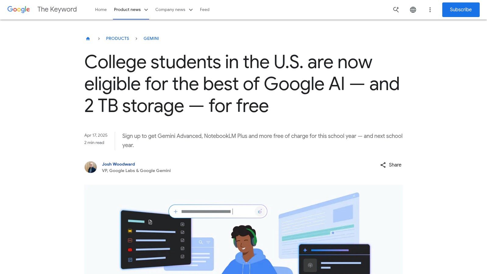 Google One AI Premium for College Students (limited offer)